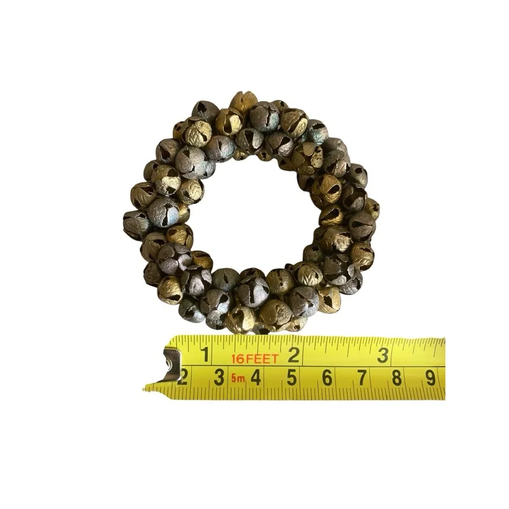 Set Of 4 Jingle Bell Wreath Napkin Rings 2.5